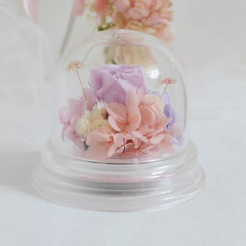 情人粉紫鐘罩 結婚捧花永生乾燥花畢業謝師禮物生日畢業禮物七夕