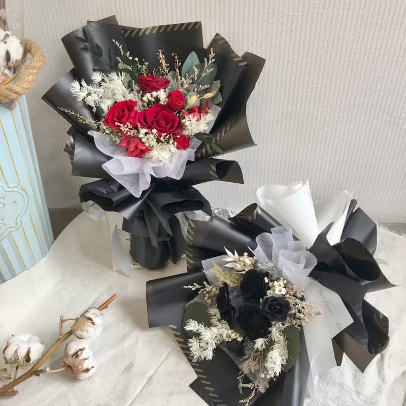 經典情人玫瑰永生花束 情人節花束