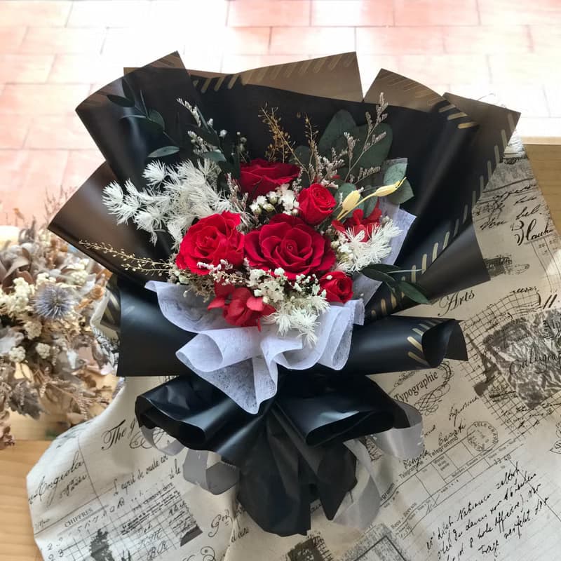 經典情人玫瑰永生花束 情人節花束