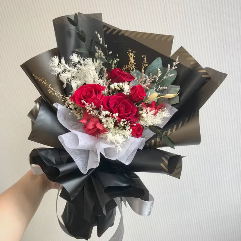 經典情人玫瑰永生花束 情人節花束