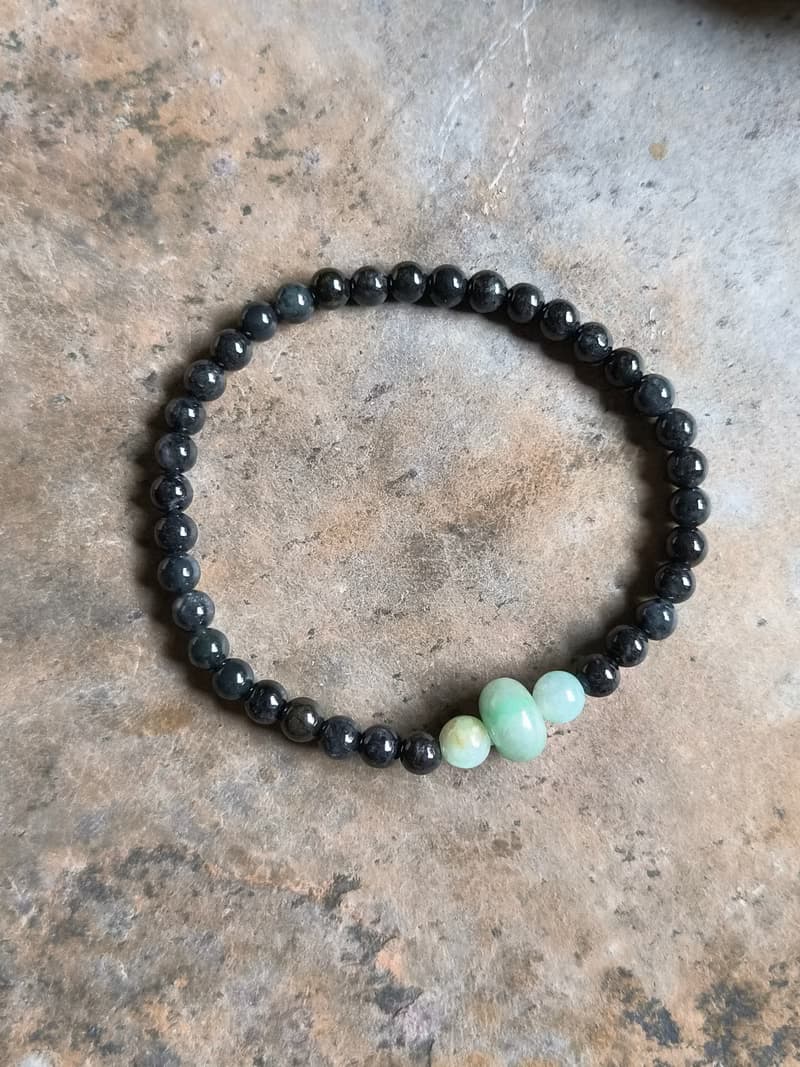 天然緬甸翡翠糯冰飄綠算盤珠 烏雞圓珠 手串手鍊