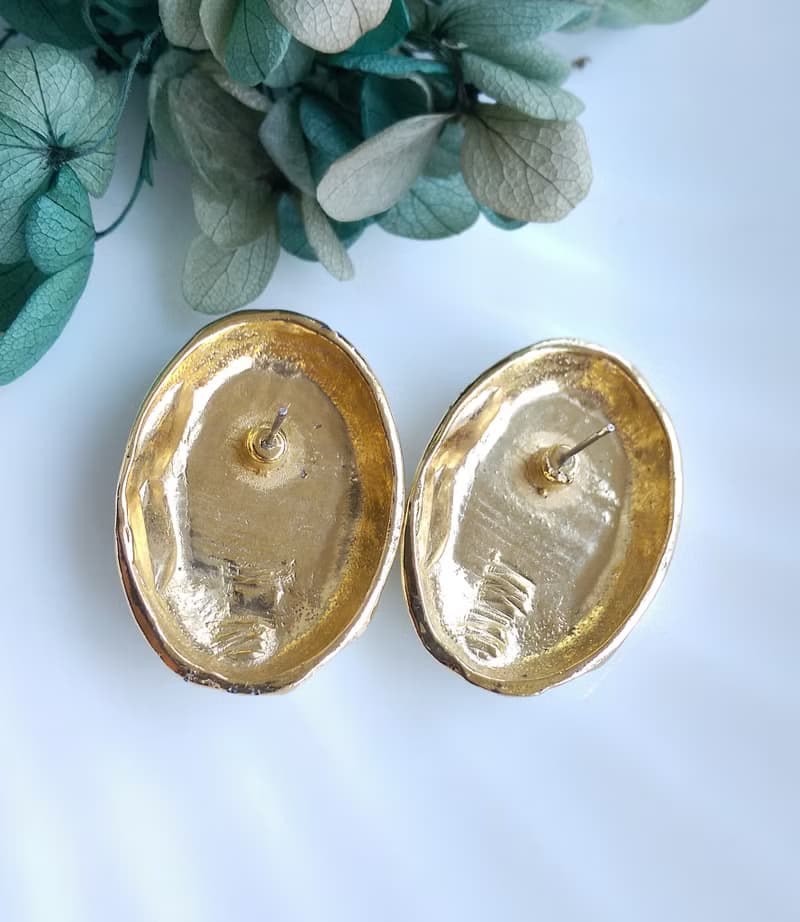 Vintage Jewelry 西洋古董飾品 復古 簡約 白琺瑯 知性 針式耳環