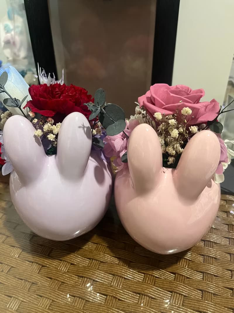 小兔仔桌花/禮品/盆花/永生花