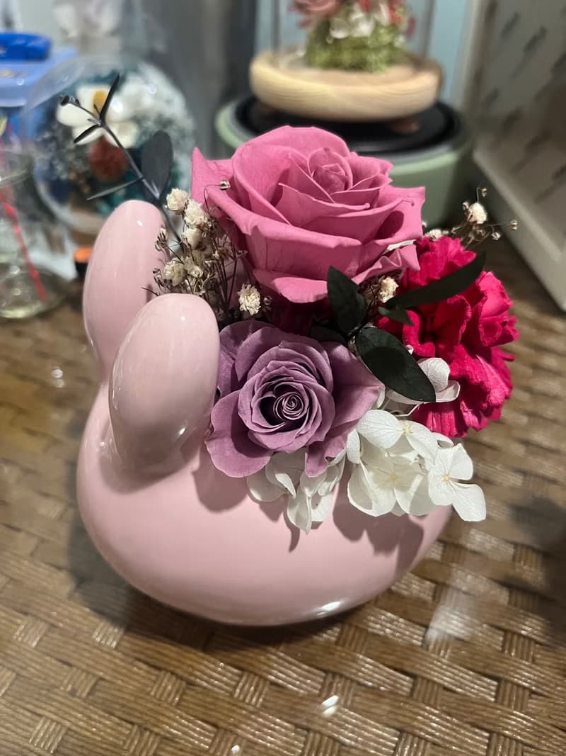 小兔仔桌花/禮品/盆花/永生花