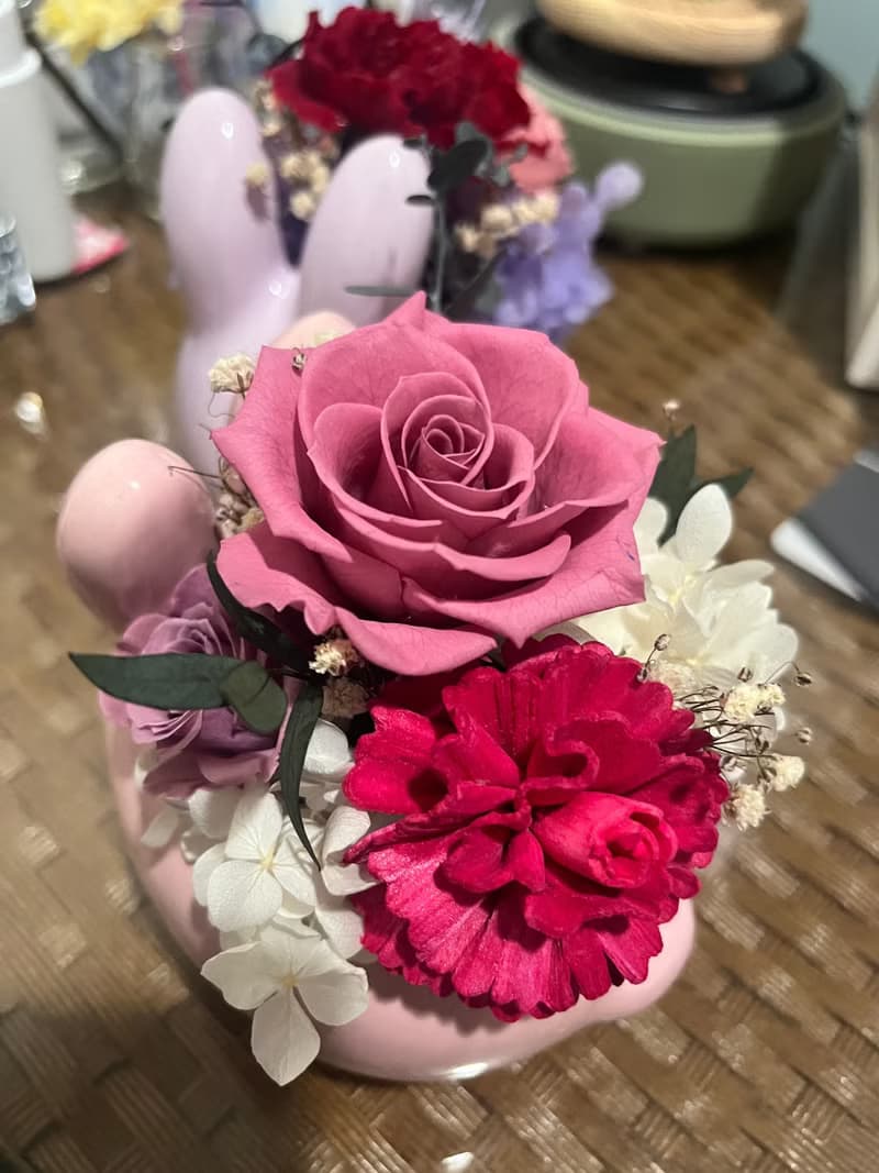 小兔仔桌花/禮品/盆花/永生花