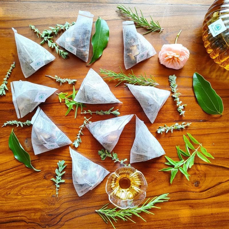 馬鬱蘭花茶包-農園4種無毒香草-馬鬱蘭+土肉桂+芳香萬壽菊+甜菊