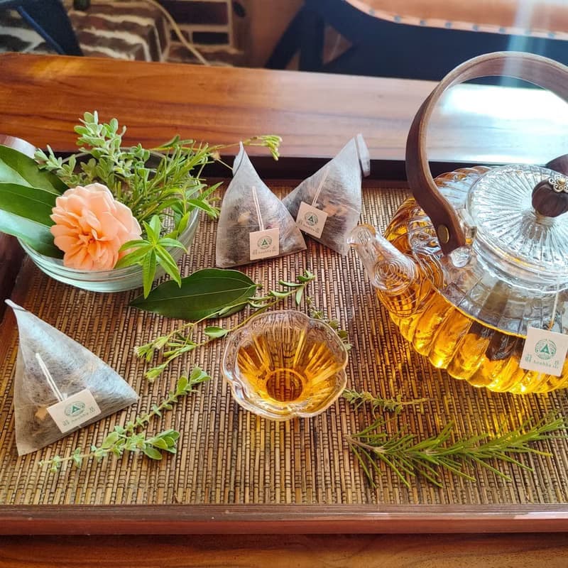 馬鬱蘭花茶包-農園4種無毒香草-馬鬱蘭+土肉桂+芳香萬壽菊+甜菊