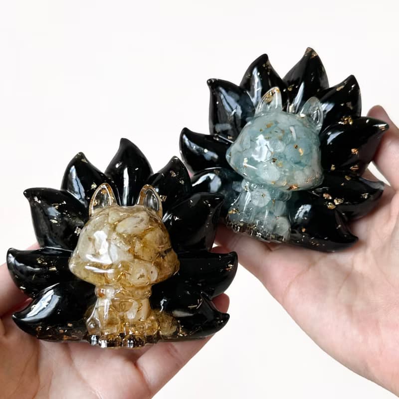 水晶狐狸 九尾狐仙 XL號|天然石擺飾| 生日禮物 居家裝飾|黃水晶