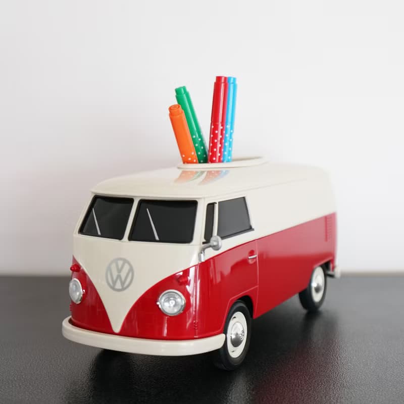 【完美禮物】復古經典紅白雙色VW T1 車型收納盒