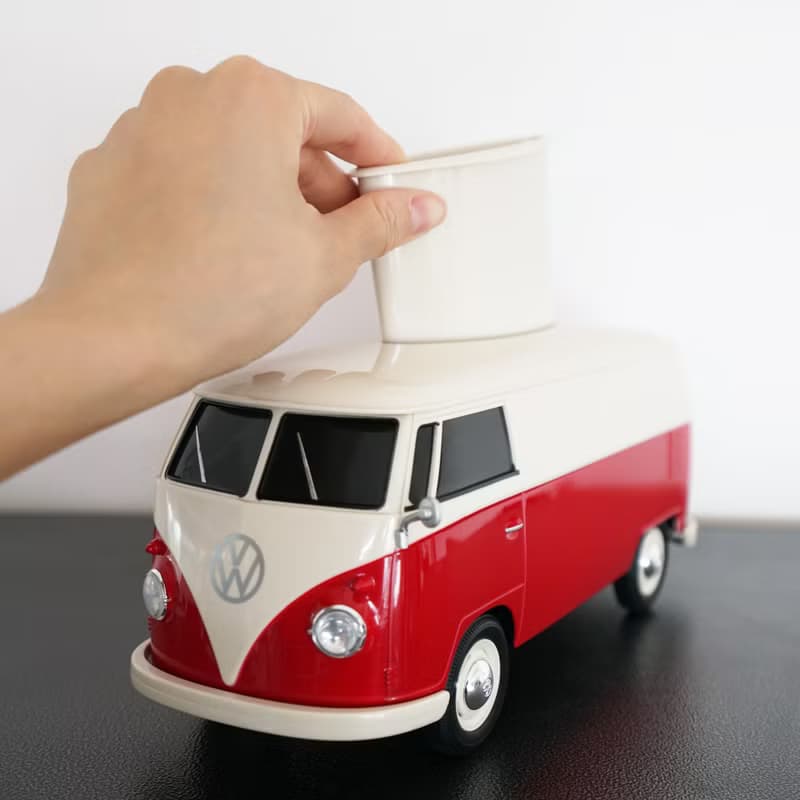 【完美禮物】復古經典紅白雙色VW T1 車型收納盒