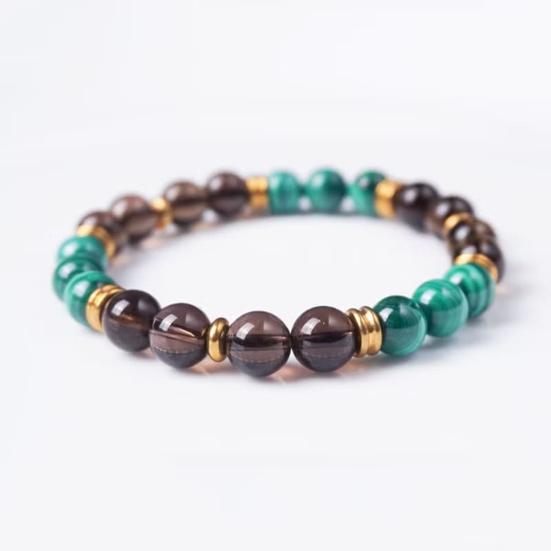 玄武的壁壘 // 孔雀石茶晶 手鍊 // 療癒創傷 排空負能量