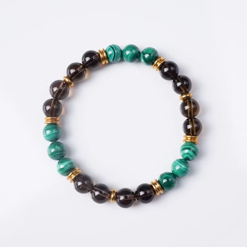 玄武的壁壘 // 孔雀石茶晶 手鍊 // 療癒創傷 排空負能量