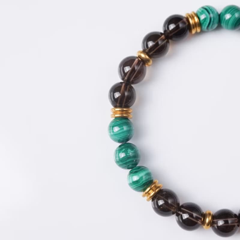 玄武的壁壘 // 孔雀石茶晶 手鍊 // 療癒創傷 排空負能量