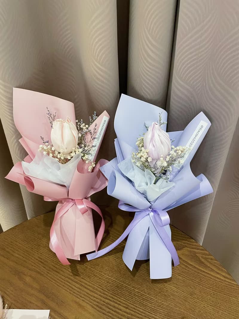 乾燥鬱金香花束 畢業花束 小花束 單支花束