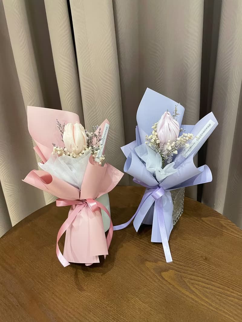 乾燥鬱金香花束 畢業花束 小花束 單支花束