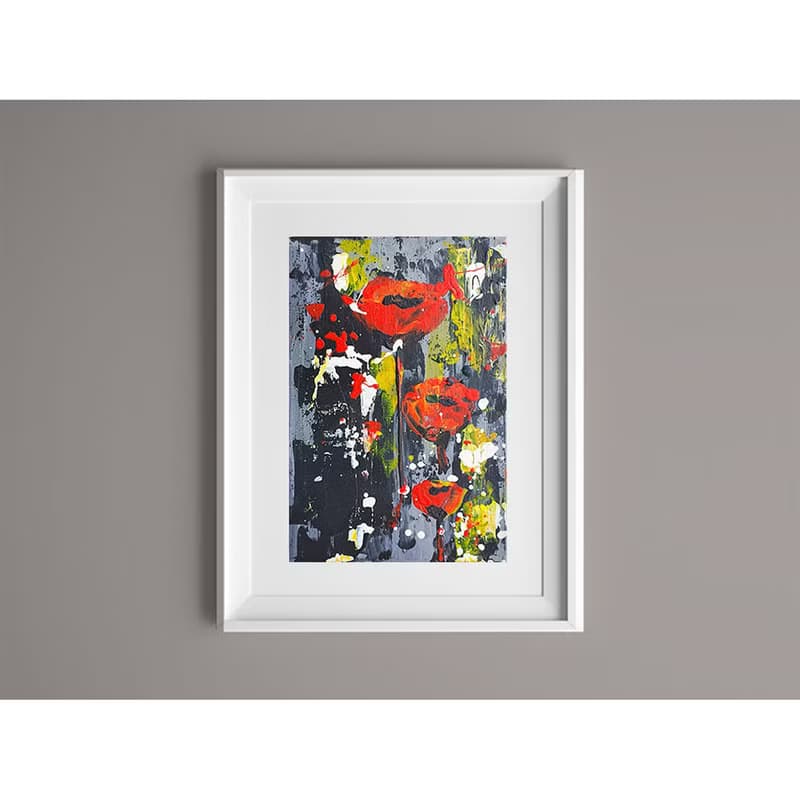 Poppy Painting Floral Original Artwork California Poppies Wall Art Bouquet Art