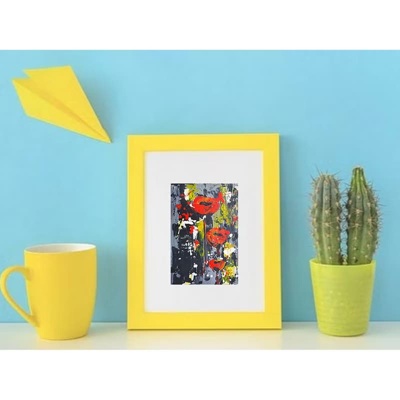 Poppy Painting Floral Original Artwork California Poppies Wall Art Bouquet Art