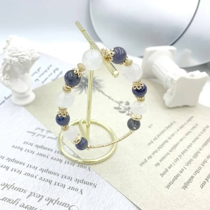 海衛二Nereid / 月光石 堇青石 藍針水晶 白水晶 水晶手鍊