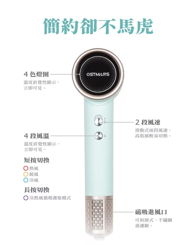 OSTMARS 暴風極速負離子吹風機