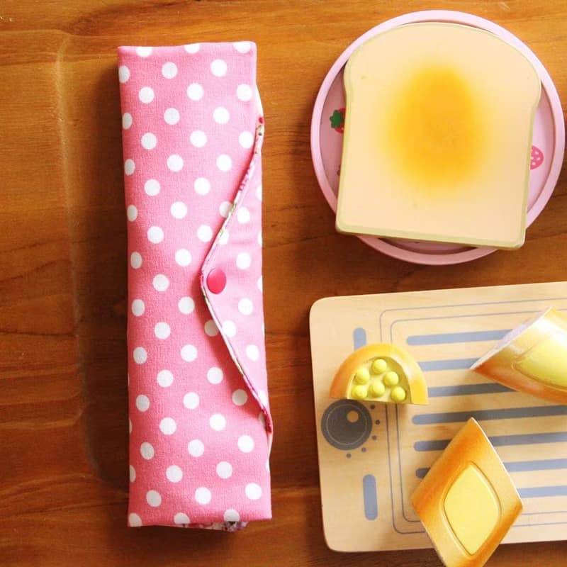 文青風環保筷袋 ~傾訴花情 粉 收納包.環保筷袋.手作餐具袋