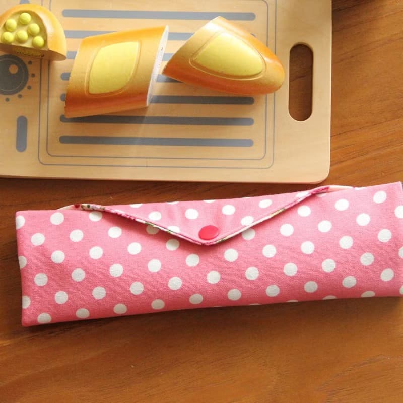 文青風環保筷袋 ~傾訴花情 粉 收納包.環保筷袋.手作餐具袋