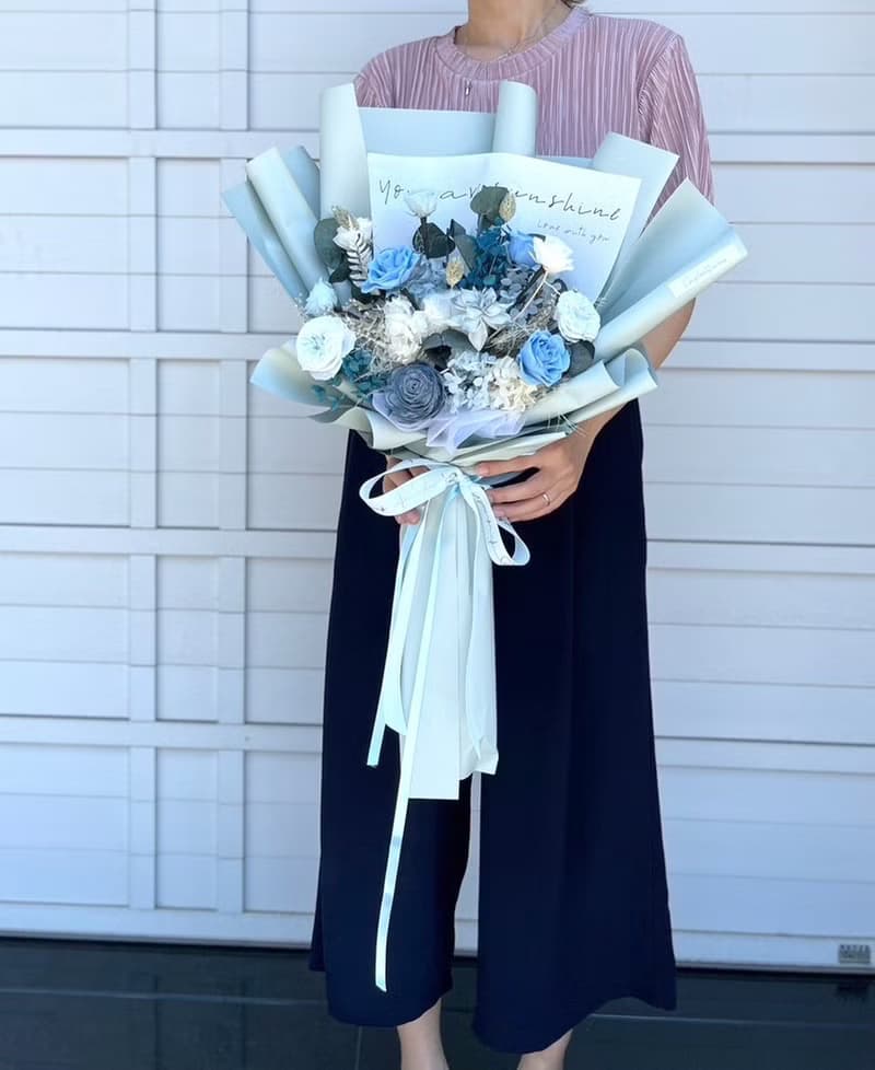 【竒花】蘇打汽水中大型乾燥永生花束 畢業 生日禮物 情人節