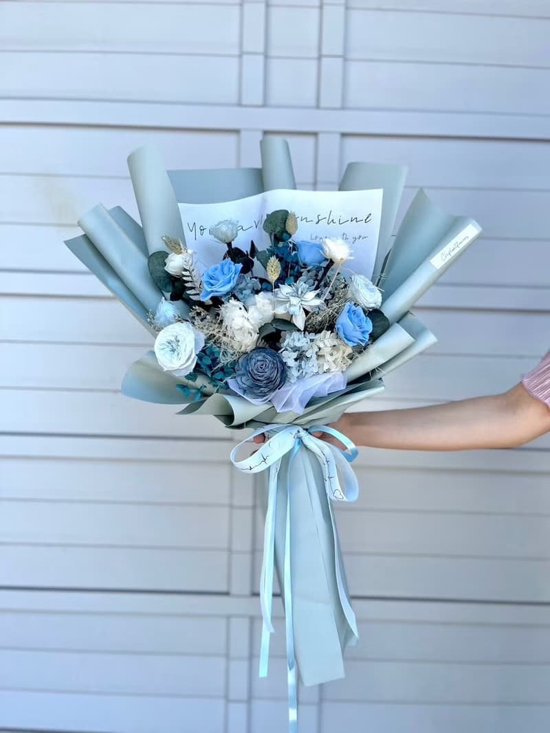 【竒花】蘇打汽水中大型乾燥永生花束 畢業 生日禮物 情人節