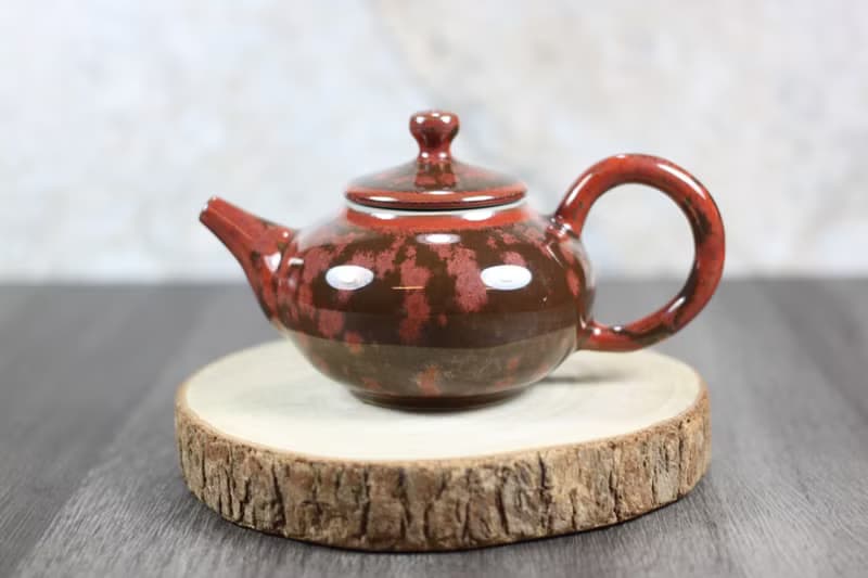 【送禮好物】赤陽 結晶釉 手拉坏茶壺 鶯歌名家葉敏祥作品