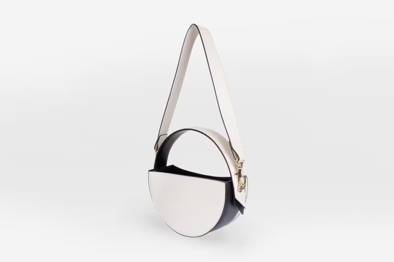 The ONE Bag 素皮革圓包 手拿包 斜背包 側背包 黑色x米白色