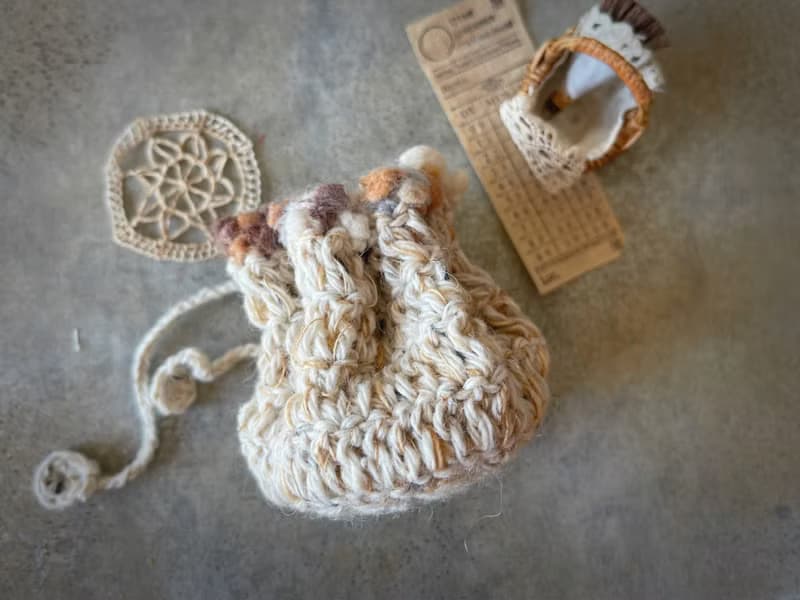 Knitting 生命之花束口袋 - 一束乾燥花