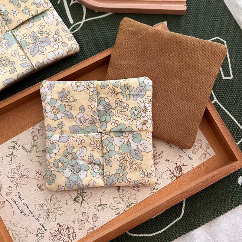 春暖花開杯墊 花園系列 手工布杯墊