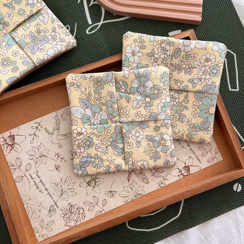 春暖花開杯墊 花園系列 手工布杯墊
