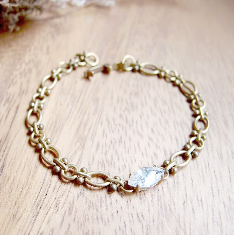 VIIART。海王星。鋯石黃銅手鍊。IG風日常百搭