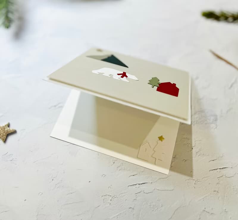 【 DIY 手作】雪地北極熊聖誕卡片/DIY 材料包附禮物包裝