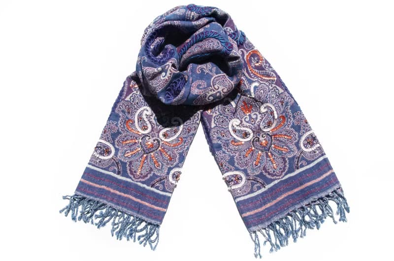 水煮羊毛披肩/針織圍巾/刺繡圍巾/羊絨披巾/喀什米爾Cashmere-花