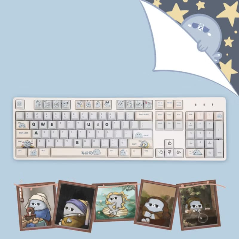 【免運】胖芙喵委屈豹聯名機械鍵盤艾石頭FE104