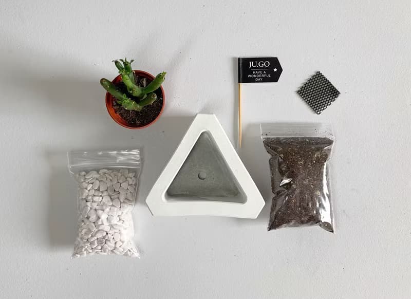 【買盆送植物】三角水泥盆栽 @JU多肉