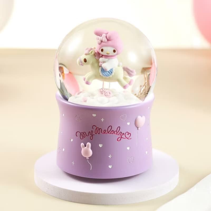 My Melody 旋轉木馬 水晶球音樂盒 情人節結婚彌月聖誕交換禮物