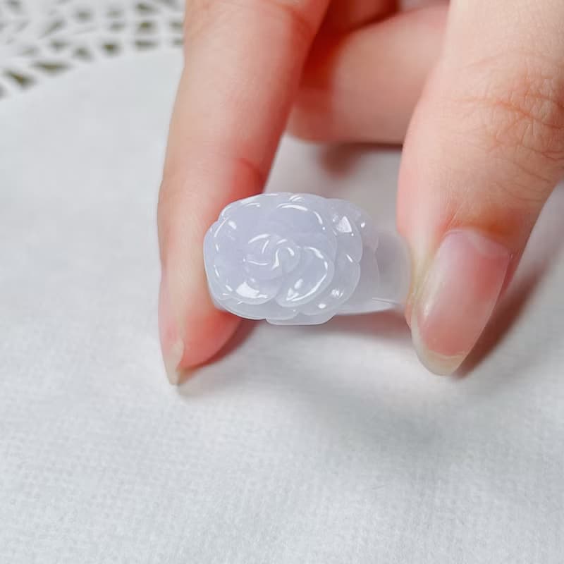 翡翠牡丹花玉戒 | 天然緬甸A貨翡翠 | 送禮