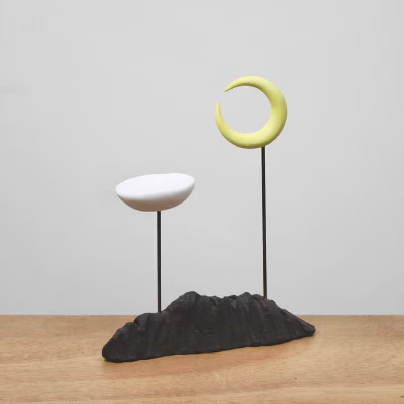 【香具用品】山與浮雲小香座-黃月