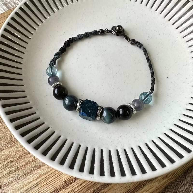 領導力藍色天鐵編織手鍊