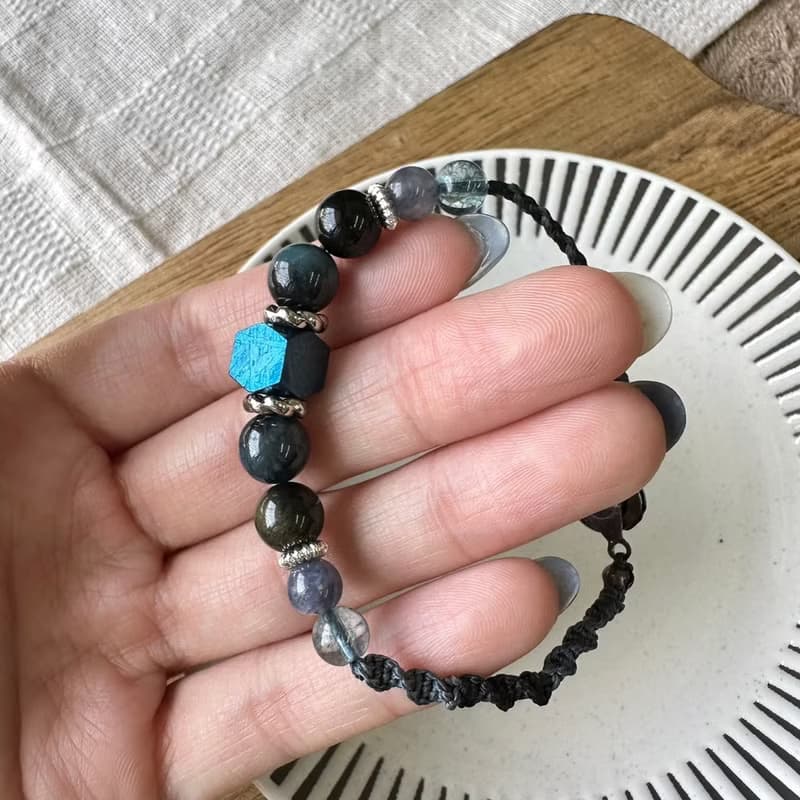 領導力藍色天鐵編織手鍊