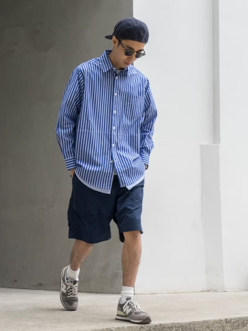 SHIRTS 日系寬松休閒條紋長袖襯衫 層次下襬拼接設計 cityboy
