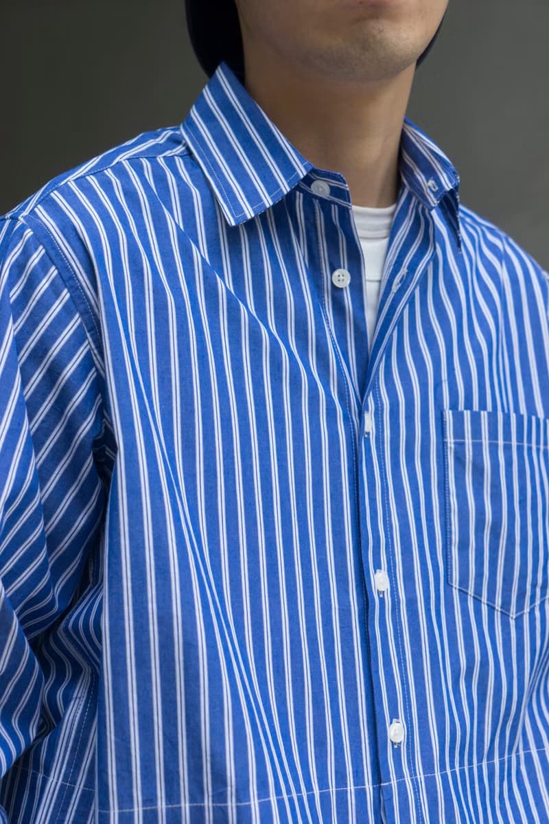 SHIRTS 日系寬松休閒條紋長袖襯衫 層次下襬拼接設計 cityboy