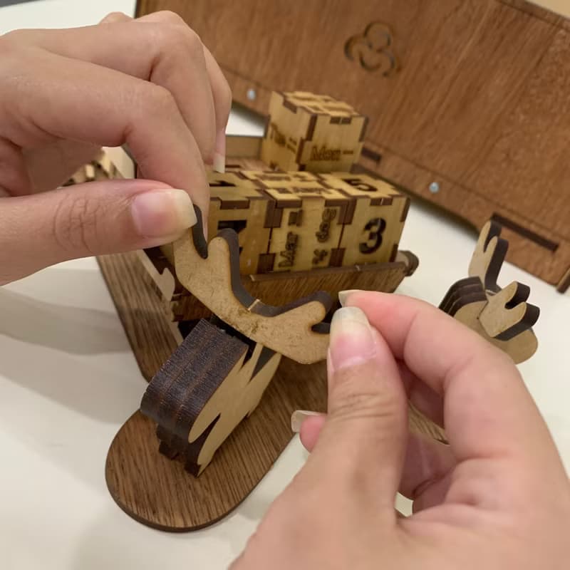 【手作DIY 】聖誕老公公 桌曆 萬年曆 木質 質感  聖誕