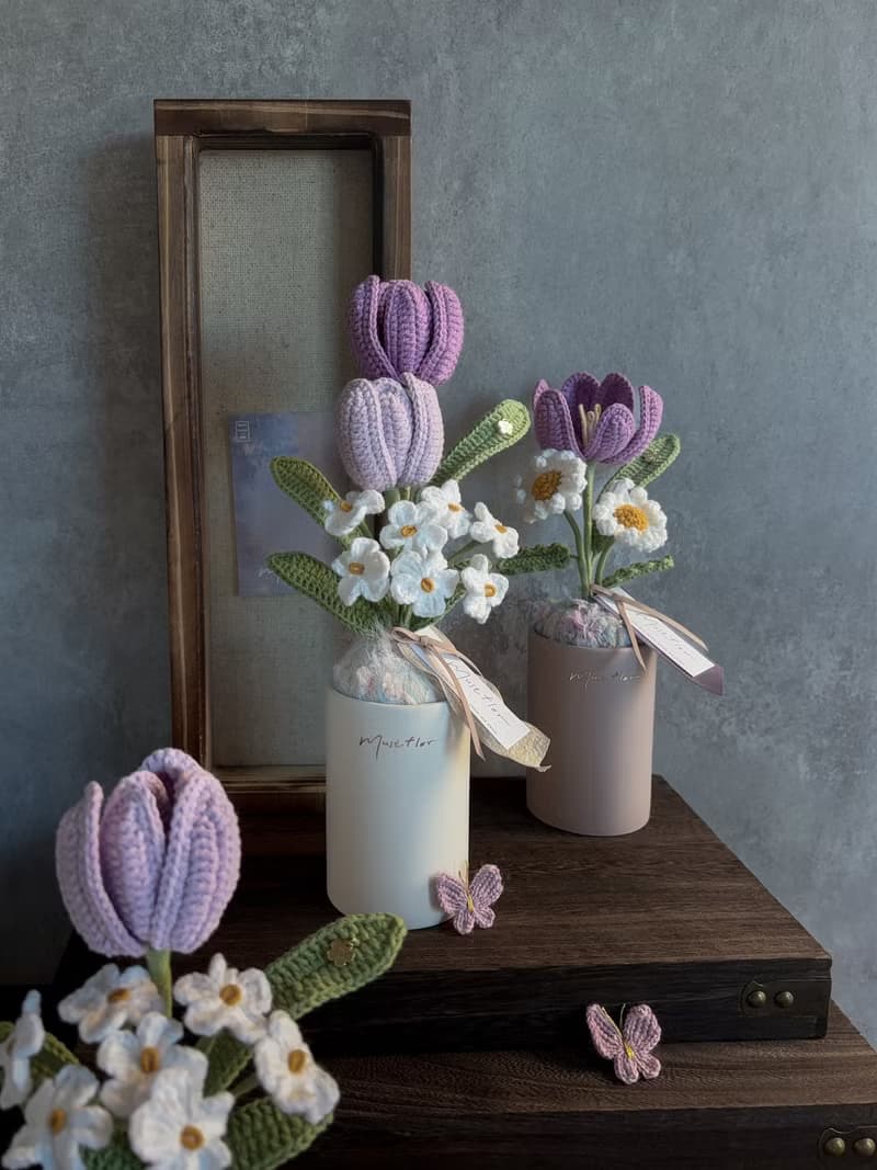 鬱金香與小雛菊盆花 - 仙紫 Tulip & Daisy - purplr