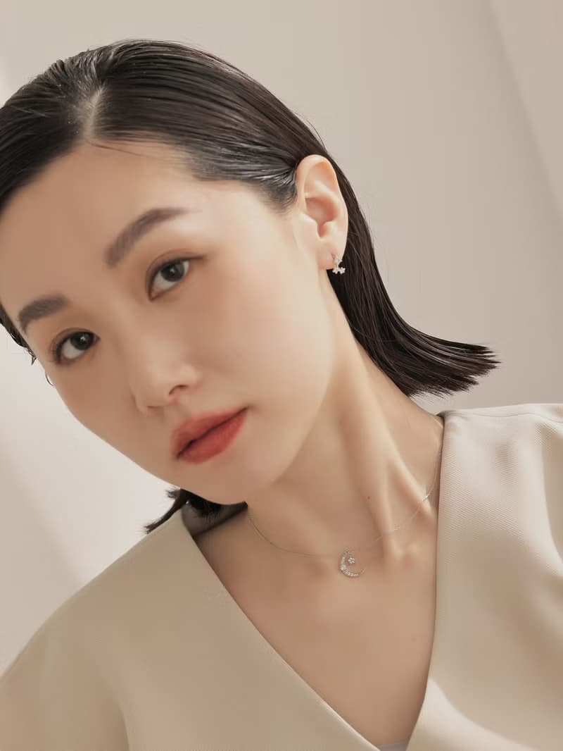 星聚。純銀鑲鑽耳環