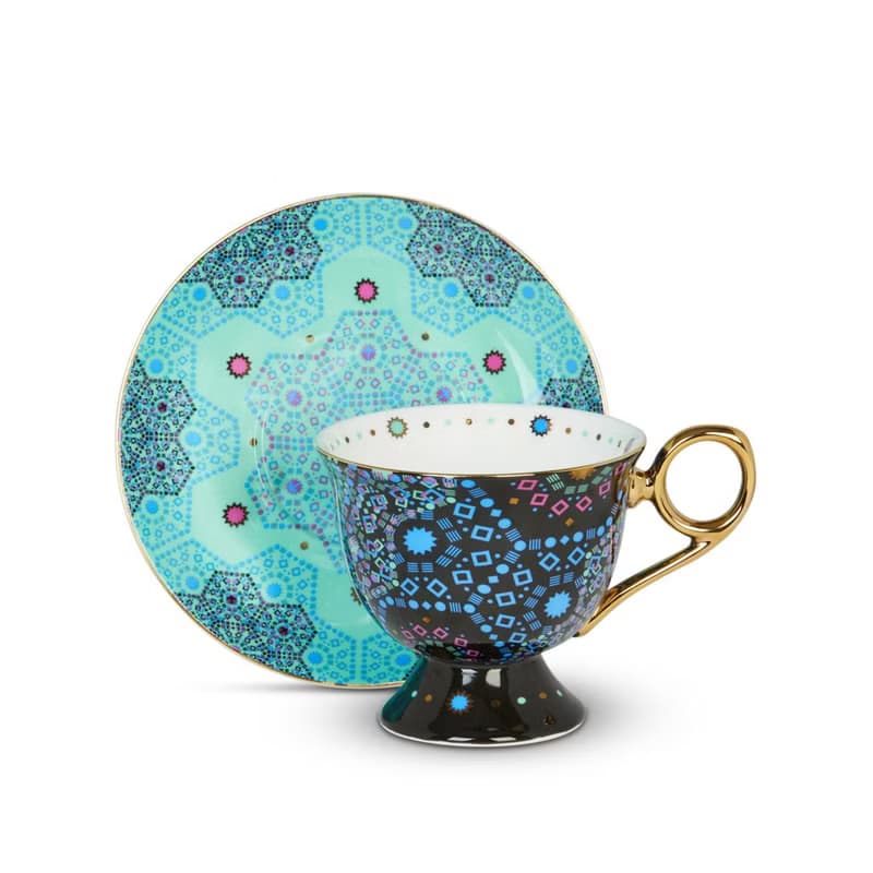 【T2 tea】Moroccan Tealeidoscope魔幻摩洛哥系列_杯碟組 (黑)