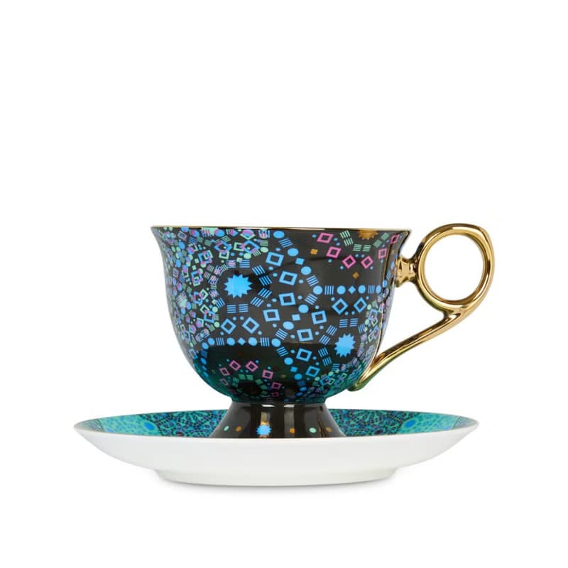 【T2 tea】Moroccan Tealeidoscope魔幻摩洛哥系列_杯碟組 (黑)