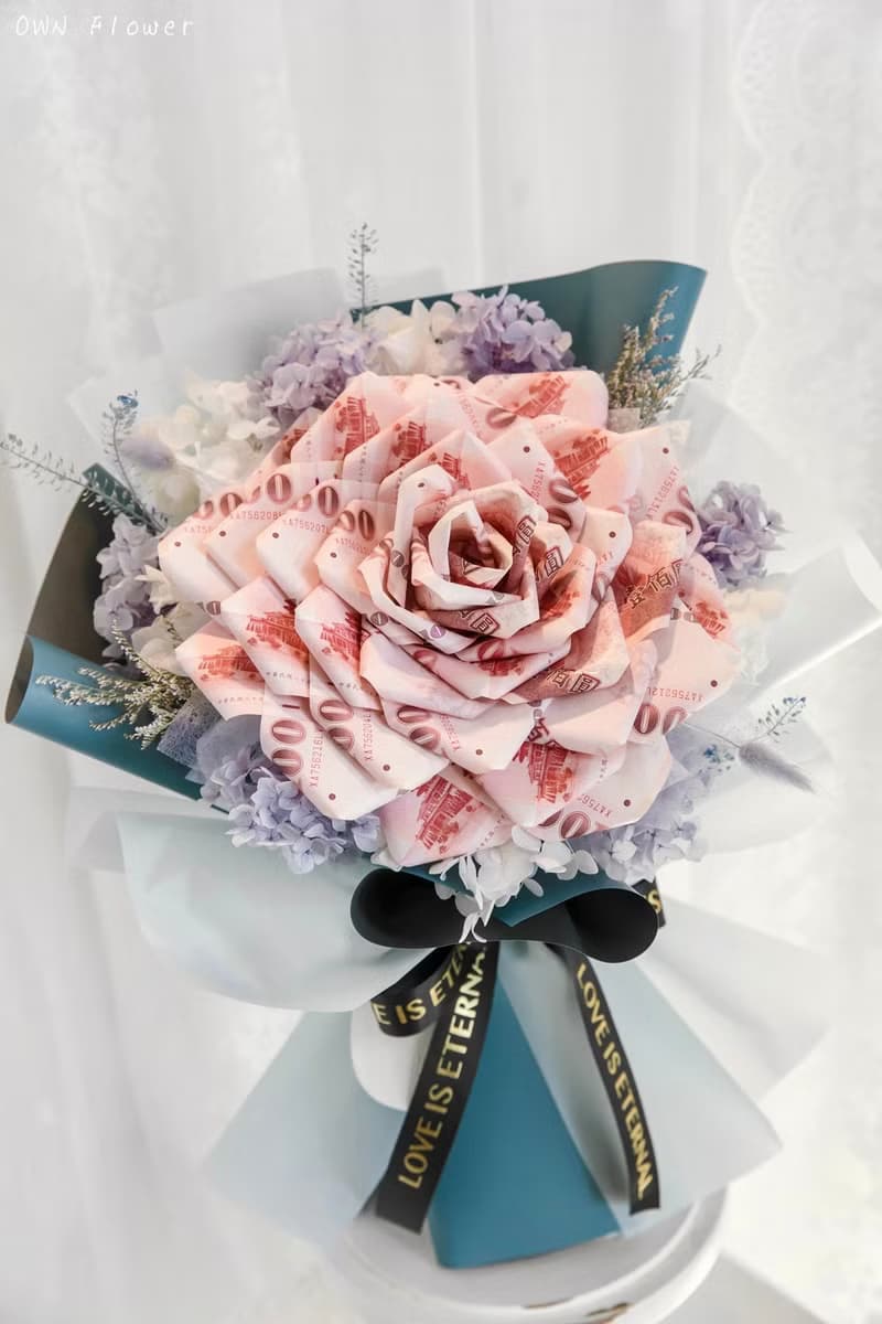 綠色花束/鈔票花束/有錢花/紙鈔花束/錢花花束/生日花束/男友花束